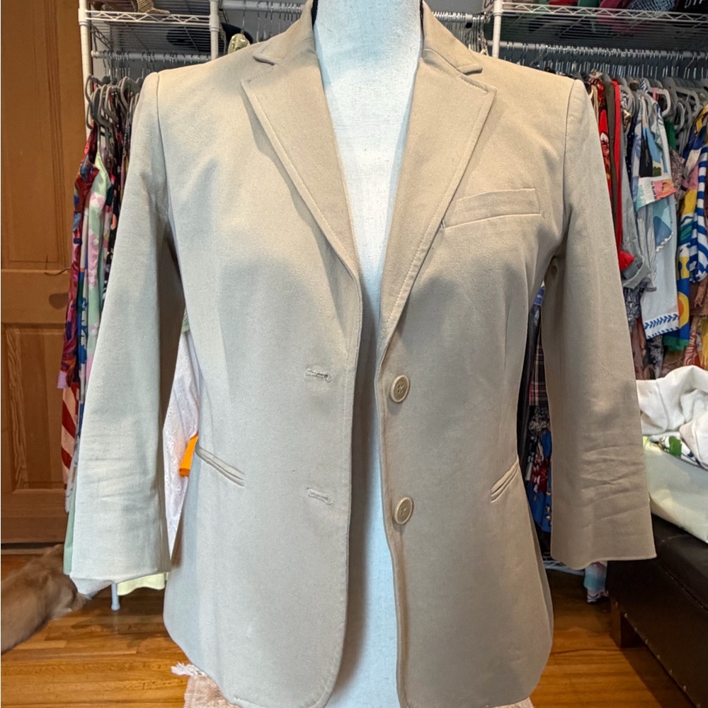 Ralph Lauren green tan vintage 3/4 sleeve Women's Blazer